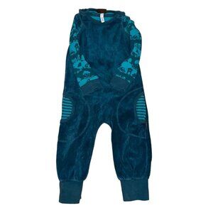 Maxomorra Velour Dungarees And Top Velour Blue Size 86/92 Size 18-24 Months